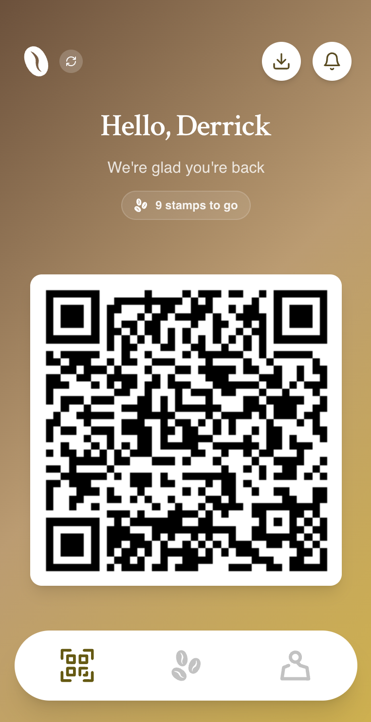 Customer’s personal Loytap QR code